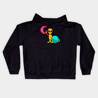 Alien in Space Kids Hoodie